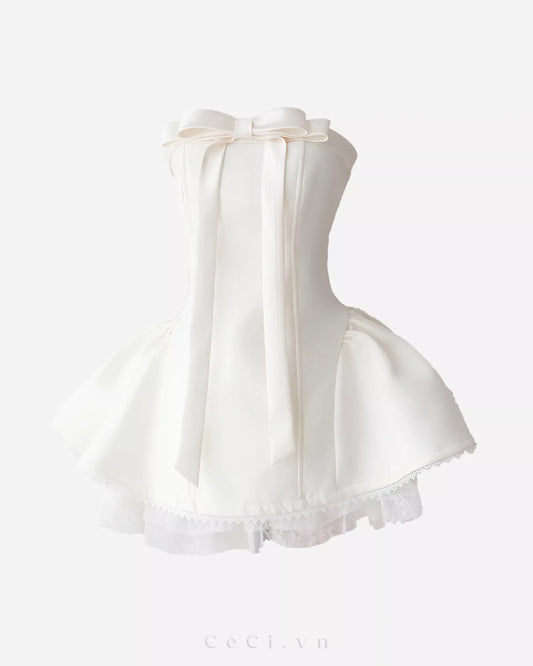 CECI ALISSA DRESS PEARL WHITE