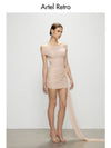 Artel Retro Sheer Off-Shoulder Pink Mini Dress