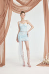 Sheer Luck Rhea Sheath Top Flutter Mesh Mini Skirt Set