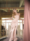 CROWCREW Pink Oriole Morning Mist Strapless Dress