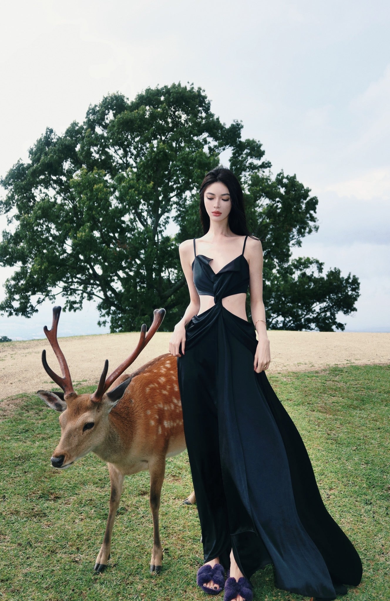 CROWCREW Ancient Greek Opulent Cross-Back Maxi Dress