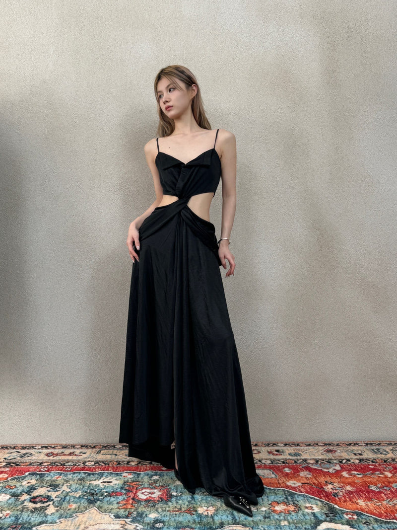 CROWCREW Ancient Greek Opulent Cross-Back Maxi Dress