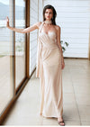 Sheer Luck Kira Mesh Flutter Ruffle Ruffle Maxi Dress Dress (Light Pink)