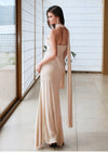 Sheer Luck Kira Mesh Flutter Ruffle Ruffle Maxi Dress Dress (Light Pink)