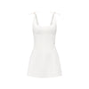 Sheer Luck Pebble Elegant Short Halter Mini Dress (White)