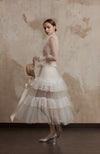 Fa Sogno White Saree Maxi Skirt