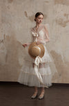 Fa Sogno White Saree Maxi Skirt