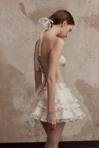 Fa Sogno White Layer Mini Skirt