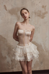 Fa Sogno White Layer Mini Skirt