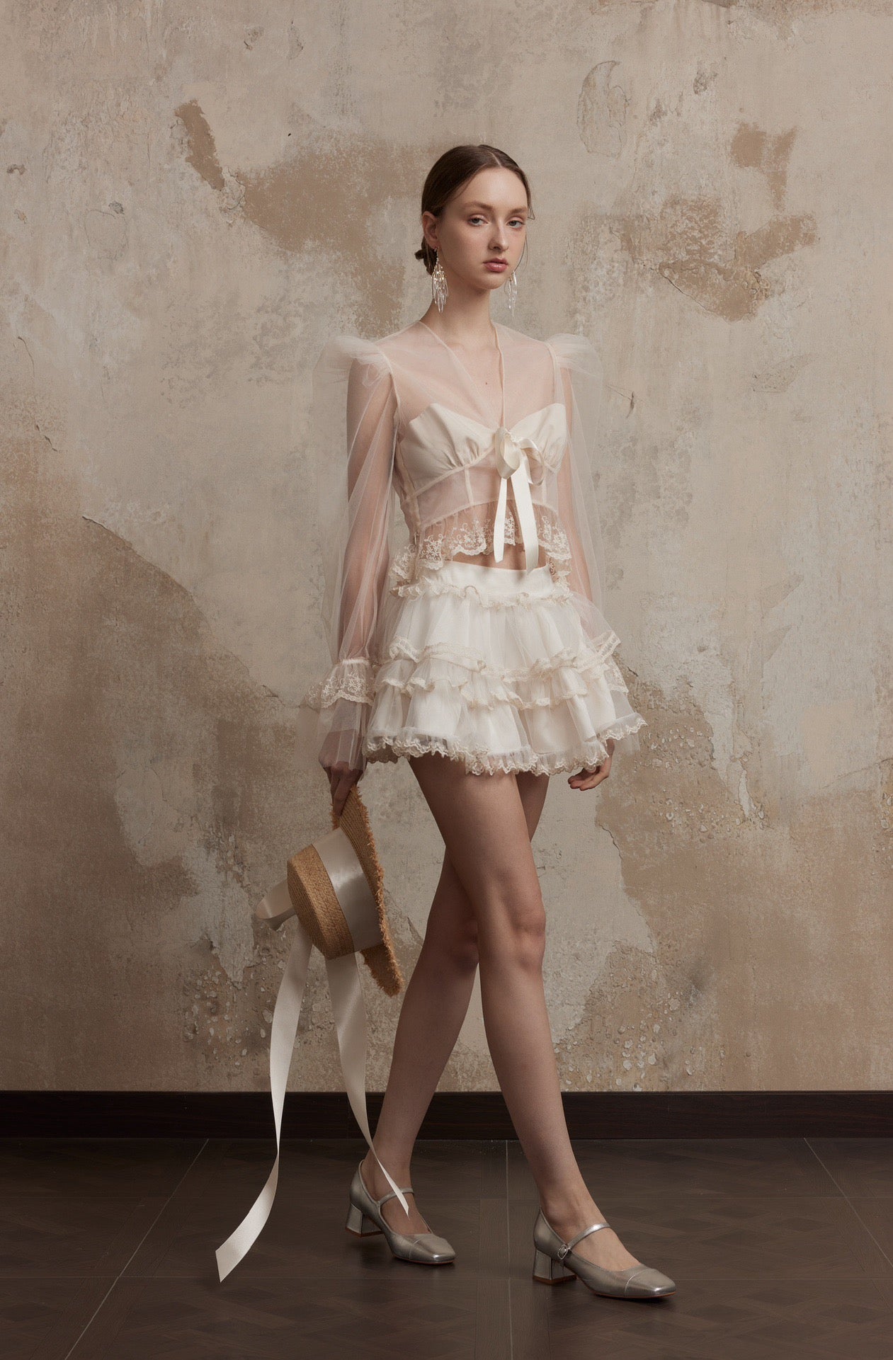 Fa Sogno White Layer Mini Skirt