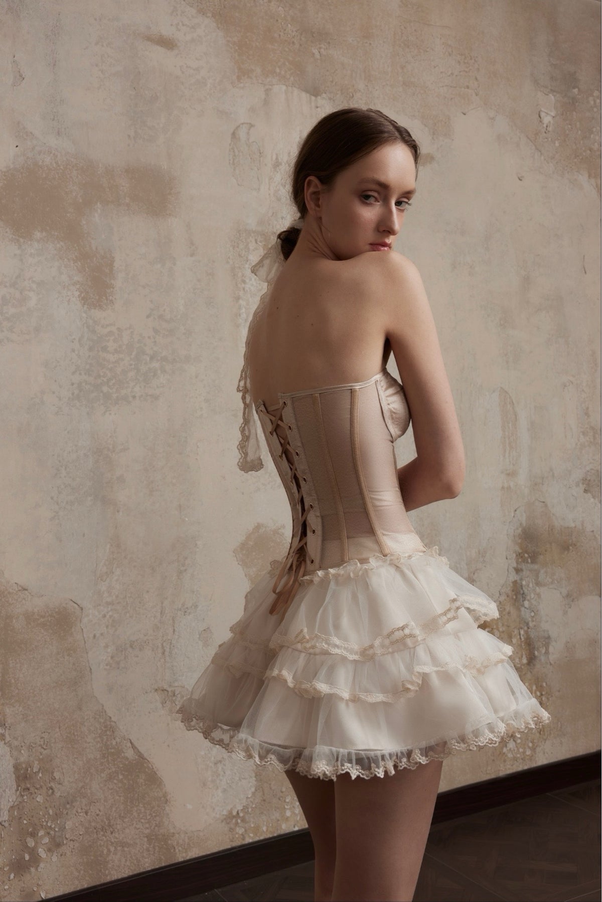 Fa Sogno White Layer Mini Skirt