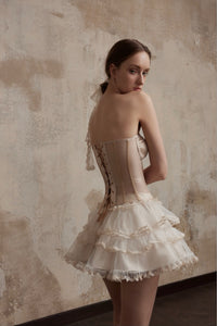 Fa Sogno White Layer Mini Skirt