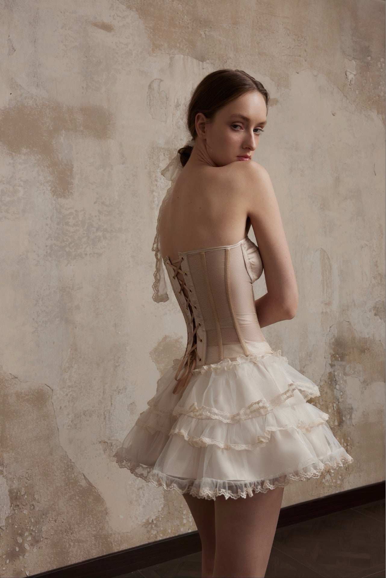 Fa Sogno White Layer Mini Skirt
