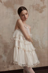 Fa Sogno Beige Lace Halter Dress