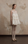 Fa Sogno Beige Lace Halter Dress