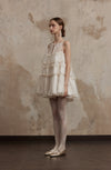 Fa Sogno Beige Lace Halter Dress