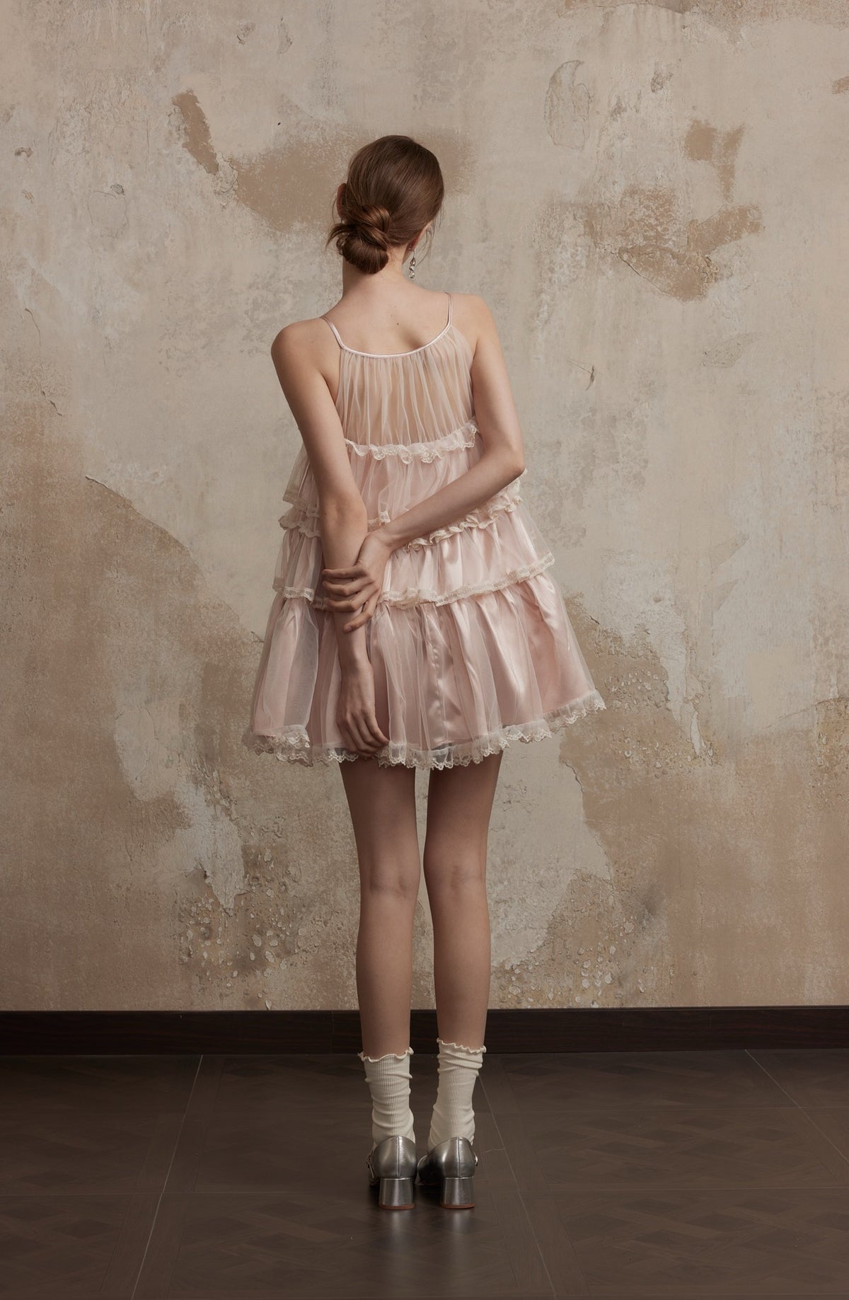 Fa Sogno Pink Lace Halter Dress