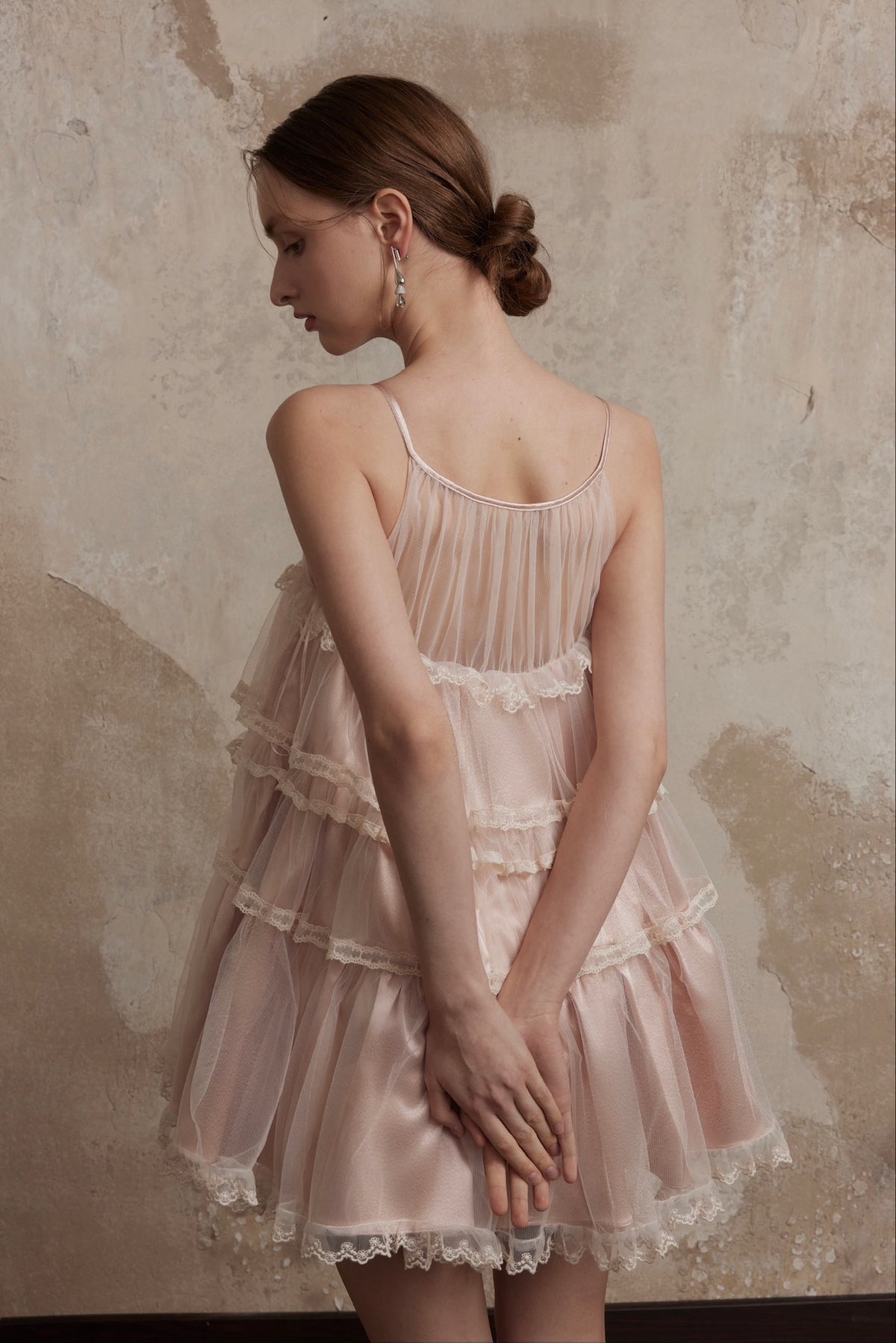 Fa Sogno Pink Lace Halter Dress