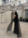 CROWCREW Night Butterfly Mist-Shrouded Strapless Dress