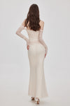 Sheer Luck Ariel Black Mesh Off-shoulder Maxi Dress