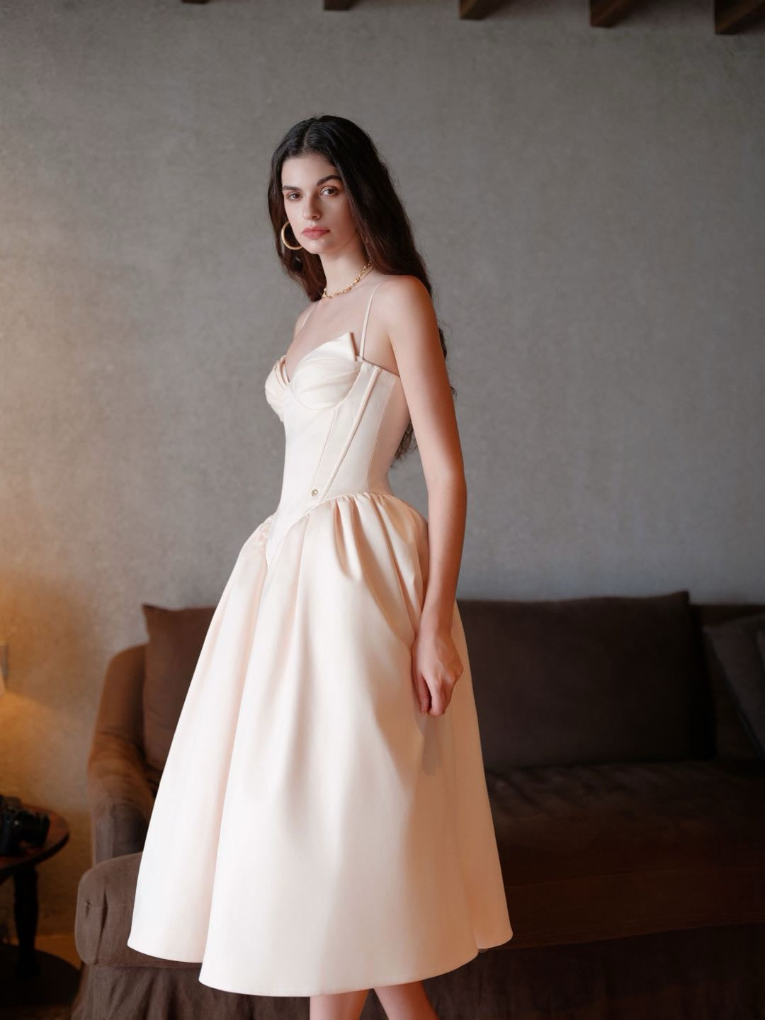 Sheer Luck Mirri White Sling Midi Dress