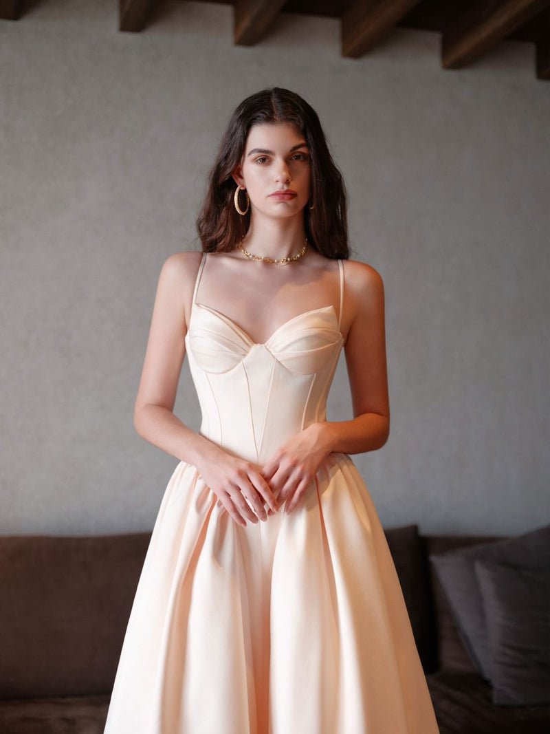 Sheer Luck Mirri White Sling Midi Dress