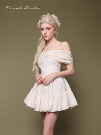 First Date Ivory Bow Dress