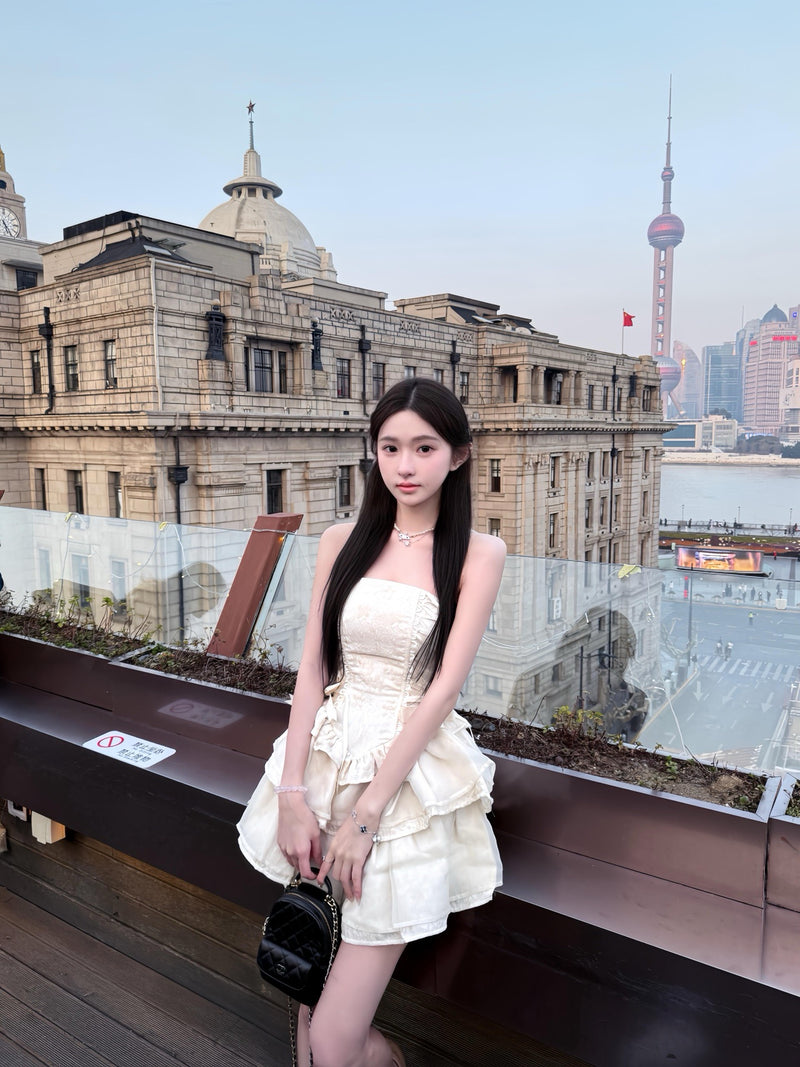 First Date Ivory Layered Dress