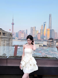 First Date Ivory Layered Dress
