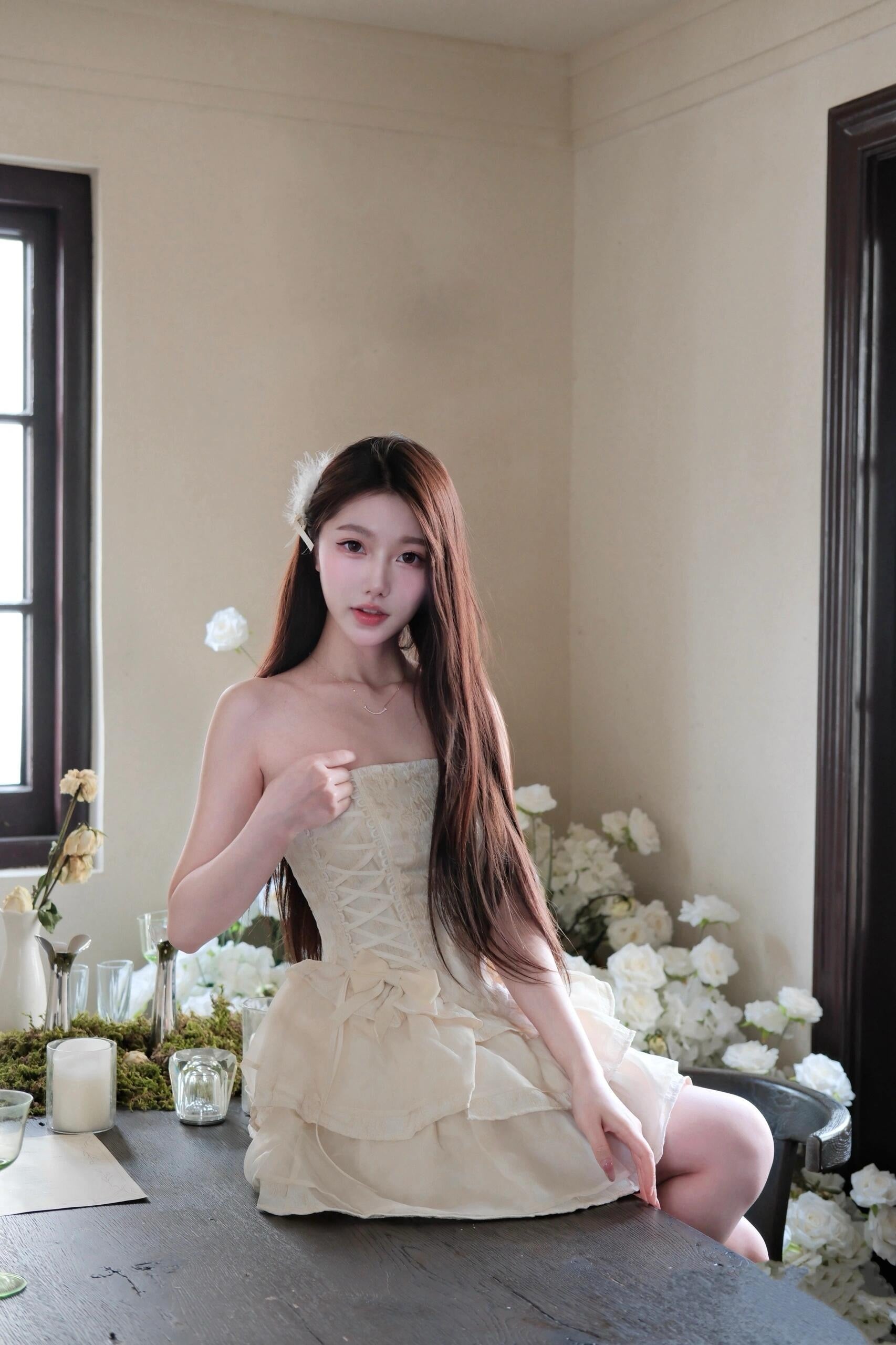 First Date Ivory Layered Dress