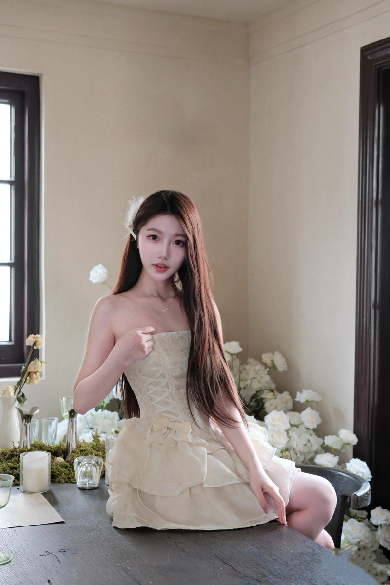 First Date Ivory Layered Dress