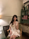 First Date Ivory Ruffled Collar Dress