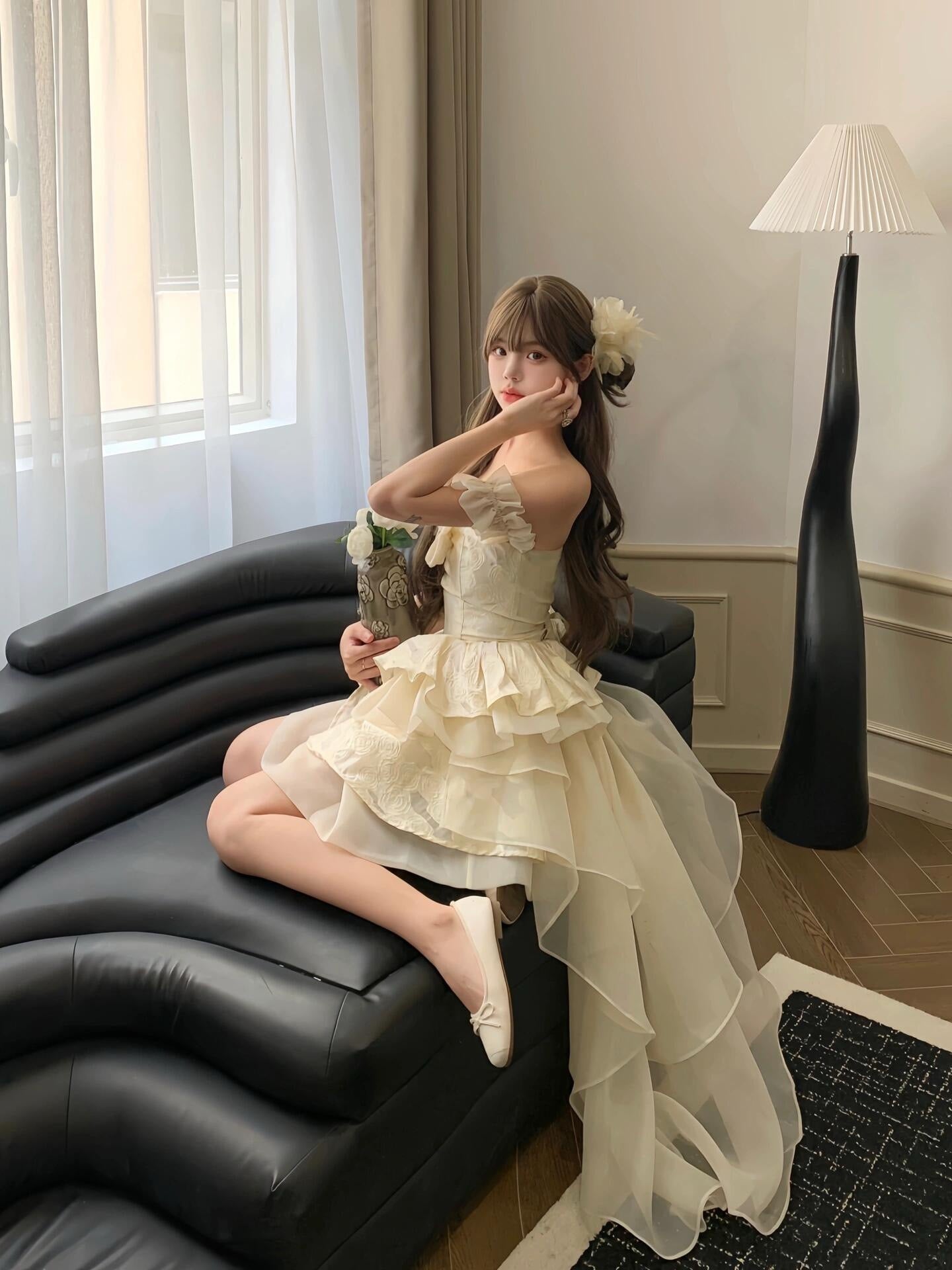 First Date Ivory Dress with Train