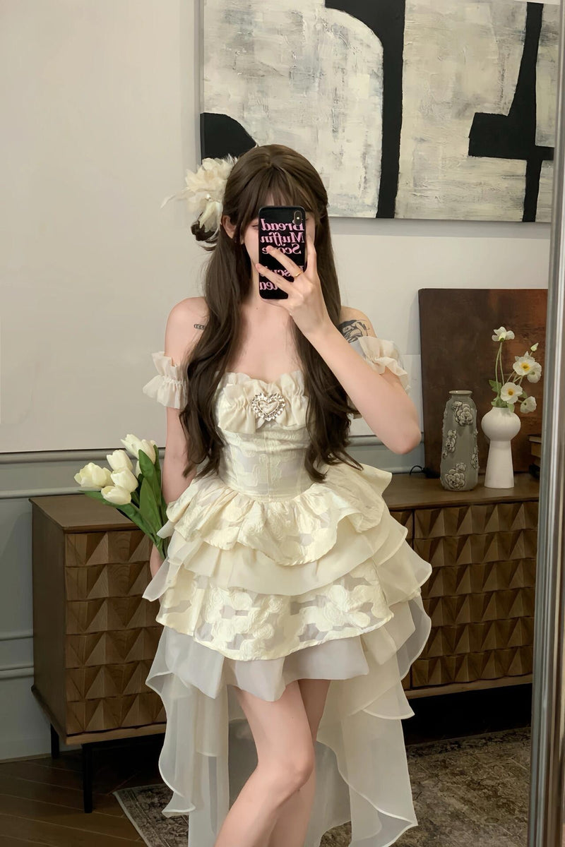 First Date Ivory Dress with Train