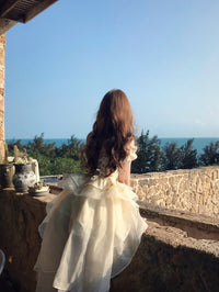 First Date Ivory Dress with Train