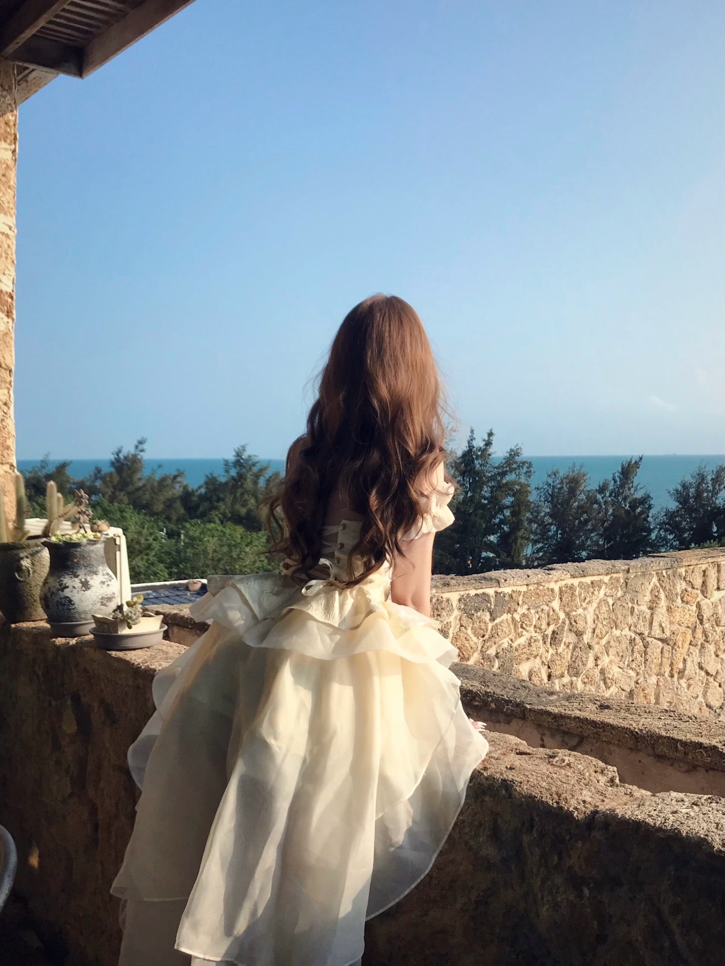 First Date Ivory Dress with Train