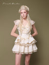 First Date Ivory Ruffled Collar Dress