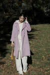 Lavender wool silk blend coat