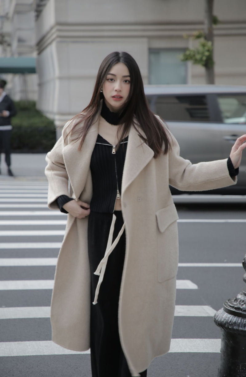 Caroline long wool coat