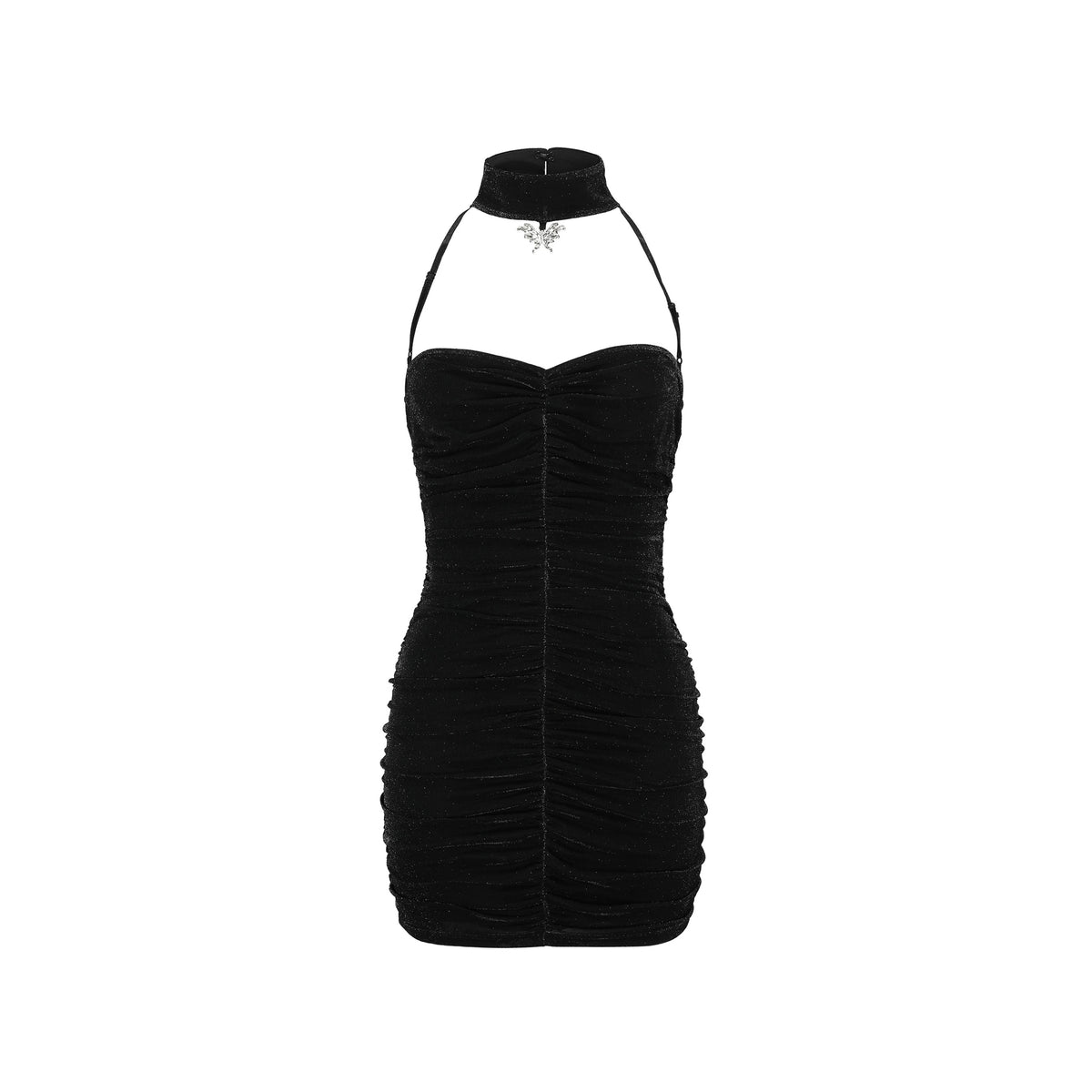 Black Halter Slim Mini Dress