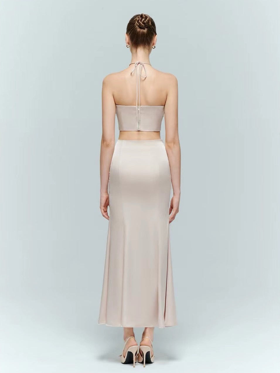 Artel Retro Sheath Strapless Top Wrap Midi Skirt Set