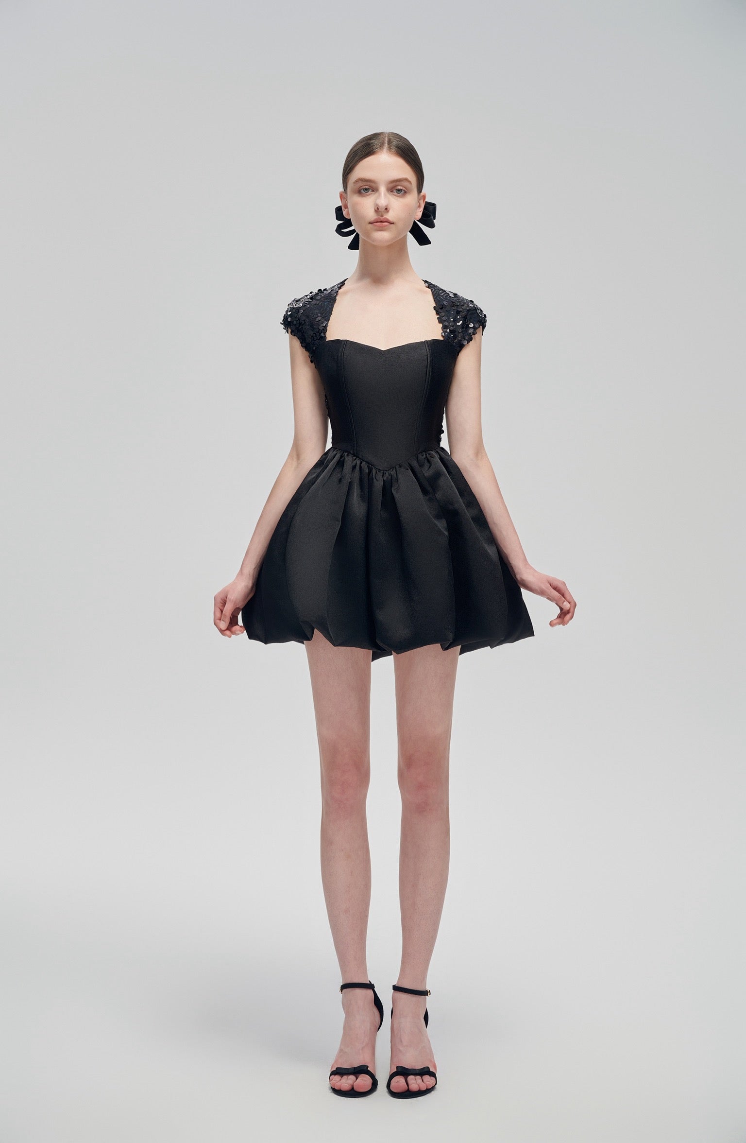 queen of hearts mini dress Black Back Heart Sequins Queen Anne Mini Dress K