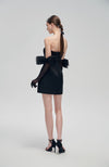 Black Bow Glove Slim-Fit Sheath Mini Dress