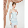 Rhea Sheath Top Flutter Mesh Mini Skirt Set