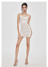 KALI mesh pleated sheath mini dress