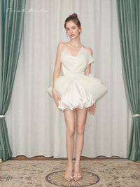 First Date White Flower Sheer Sleeveless Dress
