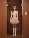 First Date Khaki Chiffon Mini Dress