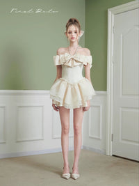 First Date Diamond-Embellished Puffy Dress