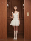 First Date White Chiffon Mini Dress