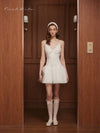 First Date White Chiffon Mini Dress